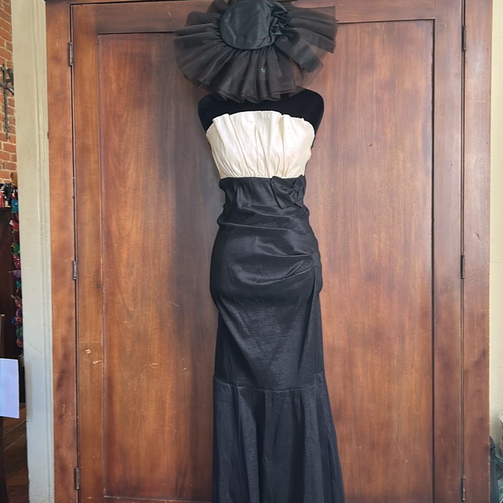 Vintage Mermaid Black Tie Evening Gown XS